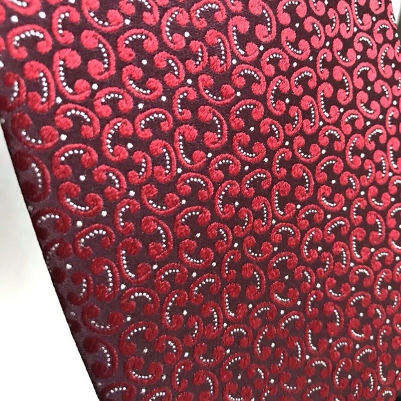 Ermenegildo Zegna Tie REGAL Red pattern Silk Italy - Picture 7 of 8